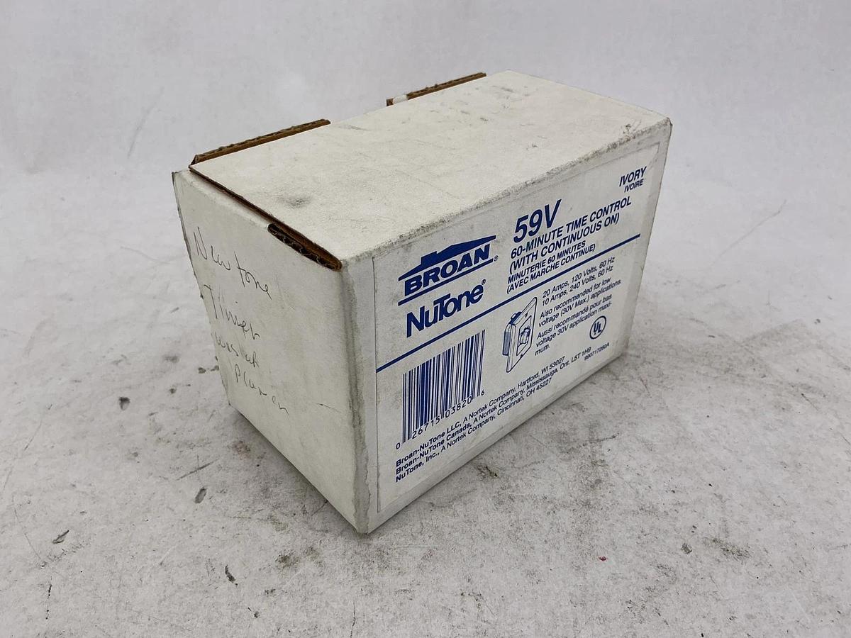 New Broan 5C190A NuTone 60-Minute Time Control 59V Ivory 20A 240V 60HZ