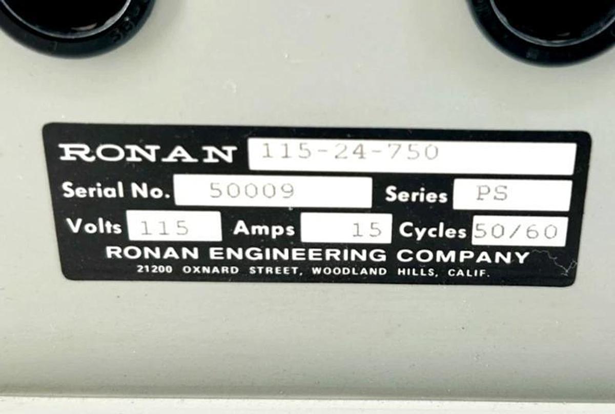 Used Ronan 115-24-750 Power Supply Series PS 115VAC 15A