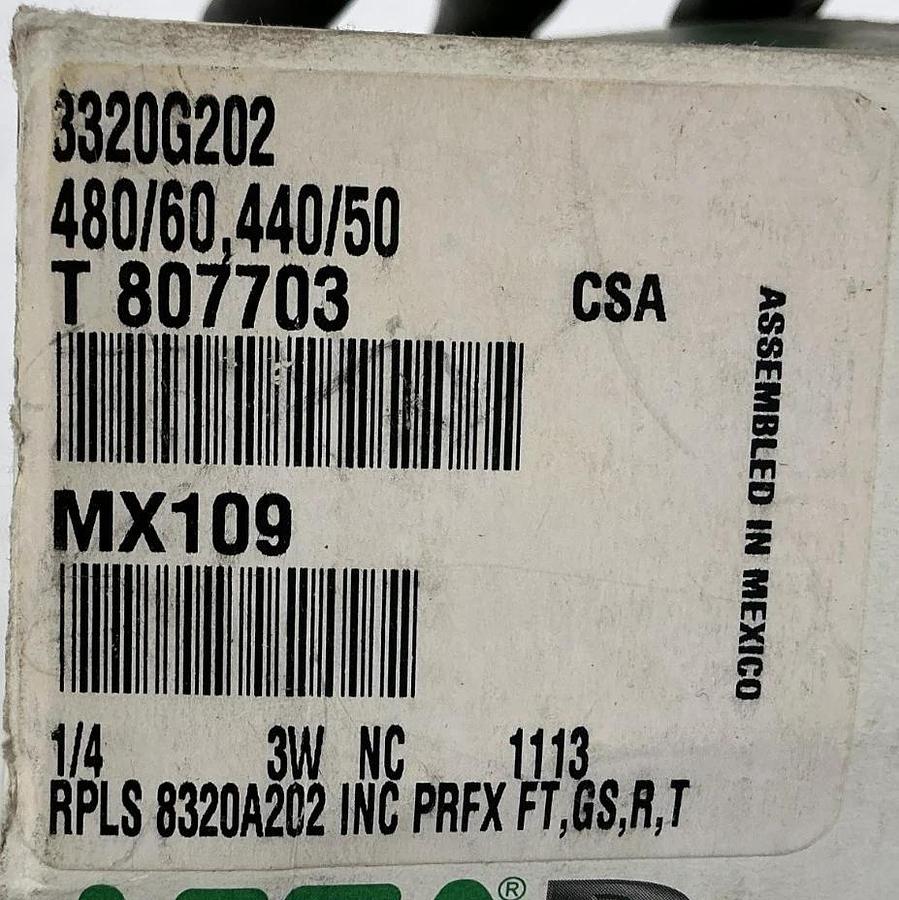 New ASCO 8320G202 Solenoid Valve 440-480V 50/60HZ 1/4" Pipe 10.1 Watts 3-Way