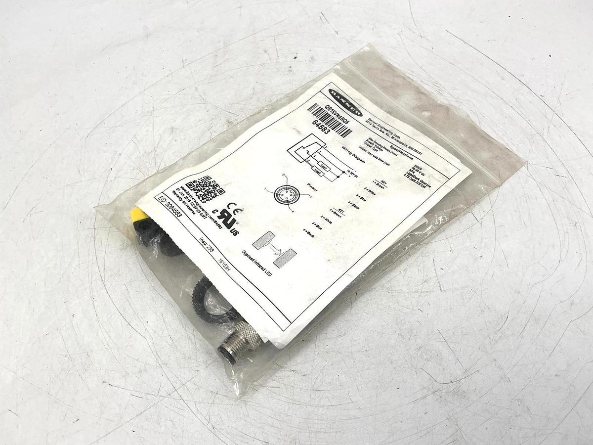 New Banner Engineering QS18VN6RQ5 Photoelectric Sensor 4-Pin 10-30VDC 64583