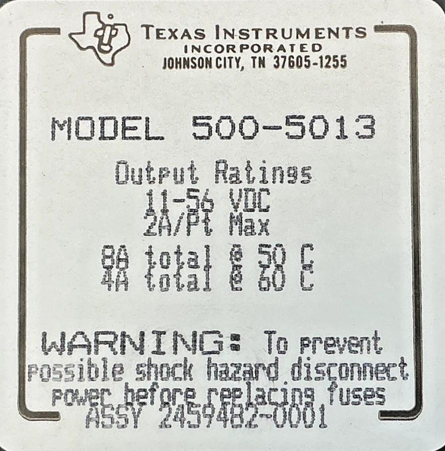New Texas Instruments 500-5013 Output Module 24/48VDC Out Ratings 11-56VDC 8A