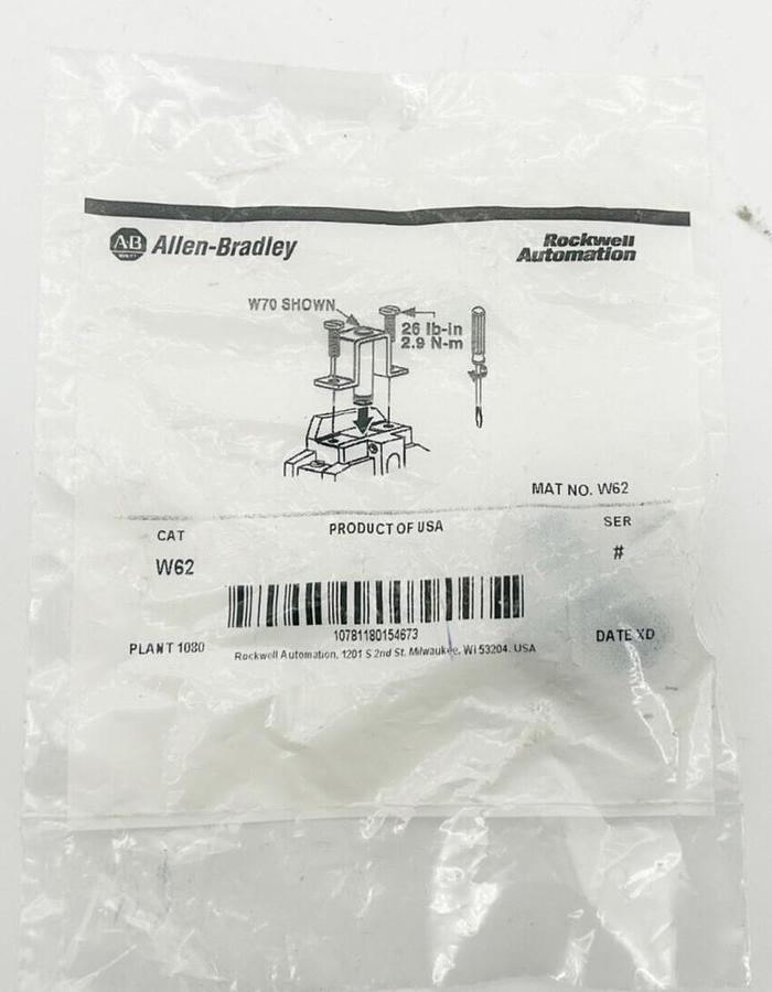 New Allen Bradley W62 Heater Elment Overload Relay