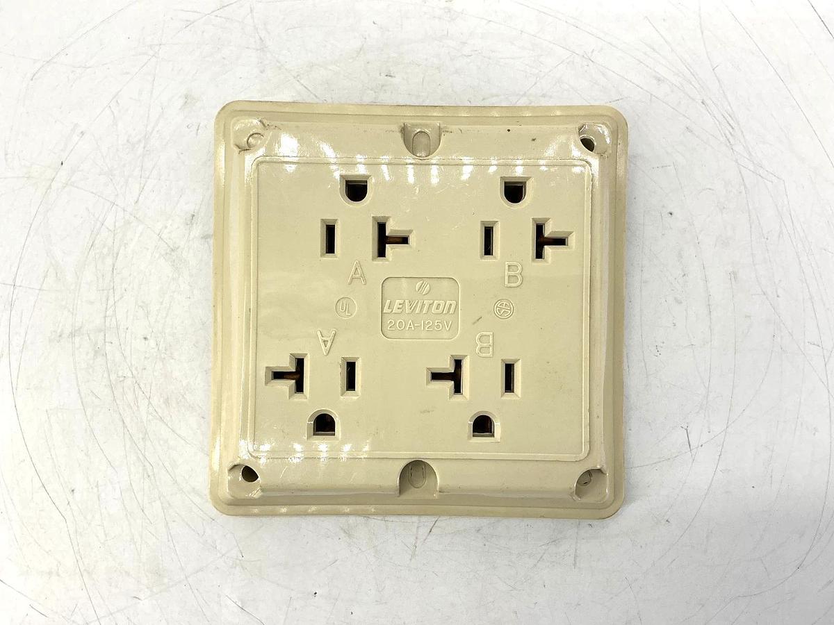 New Leviton 21254-I Grounding 4-in-1 Receptacle 2P 3-Wire 20A 125V - No Box