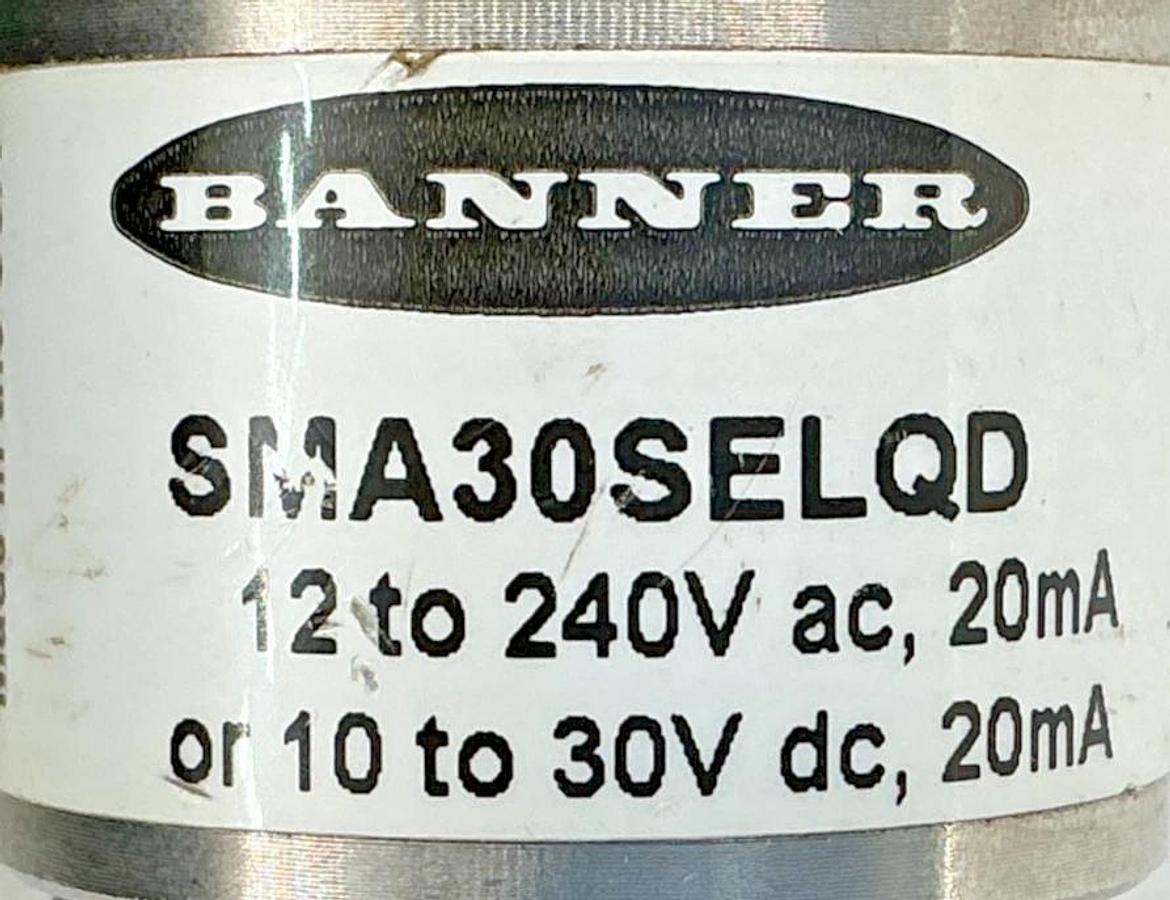 New Banner Engineering SMA30SELQD Photoelectric Sensor 12-240VAC 27286 - No Box