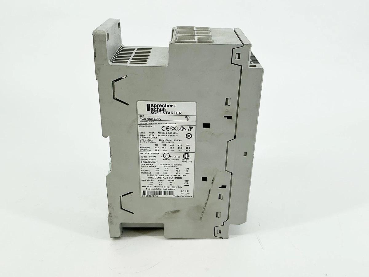 New Sprecher Schuh PCS-060-600V Soft Starter 60A 3PH 50/60Hz 600V Ser.B - No Box