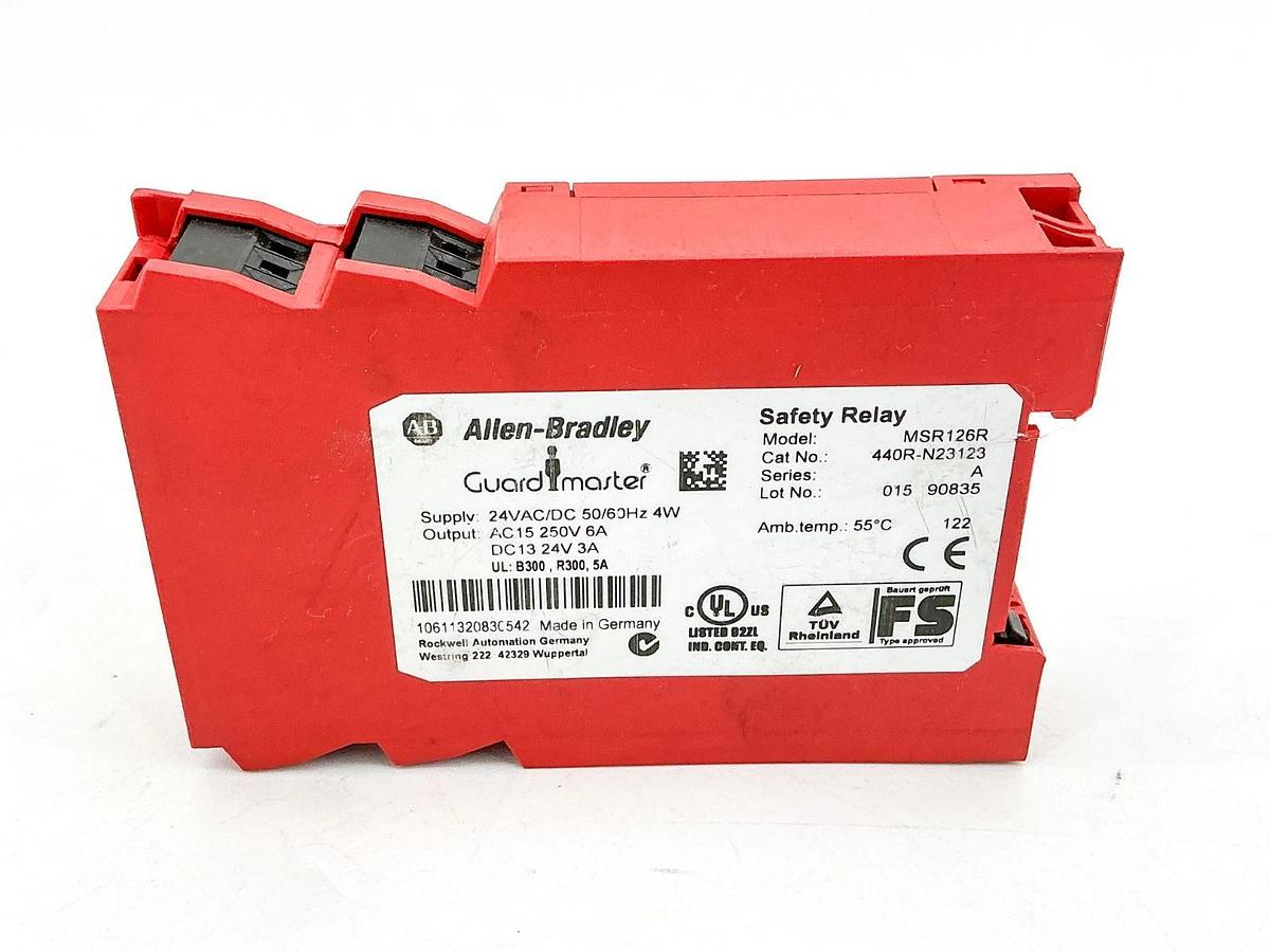 New Allen Bradley 440R-N23123 Guardmaster Safety Relay 24V 4W 6A MSR126R No Box