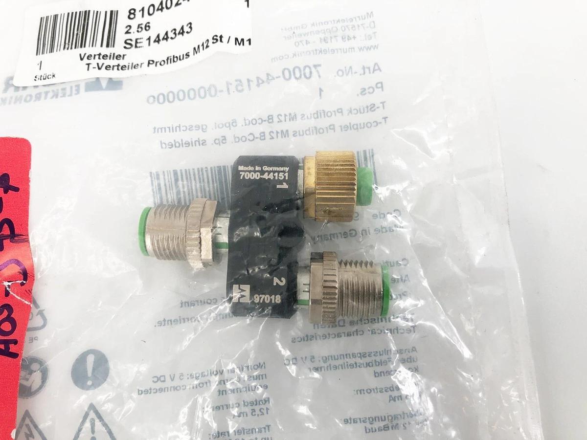 New Murr Elektronik 7000-44151-0000000 T-Coupler Profibus M12 B-Cod 5p Shielded
