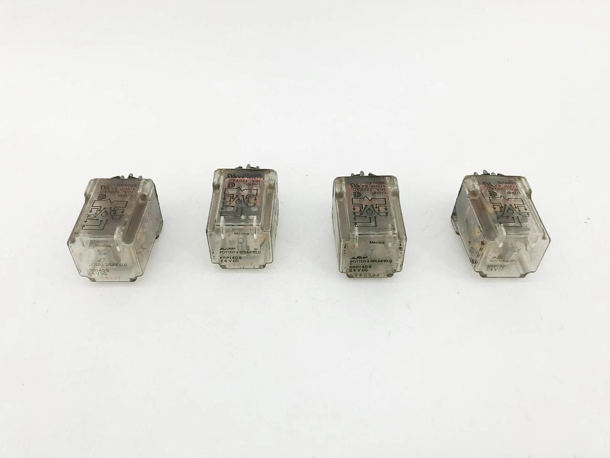 Used Lot of 4 Potter & Brumfield KRP14DG Relays 24VDC 11 Pin