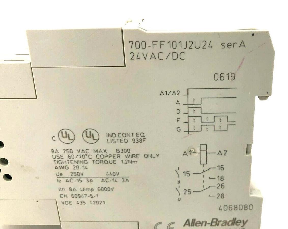 New Allen Bradley 700-FFA2050SU24 Ser. A Timer On-Delay Relay 700-FF101J2U24