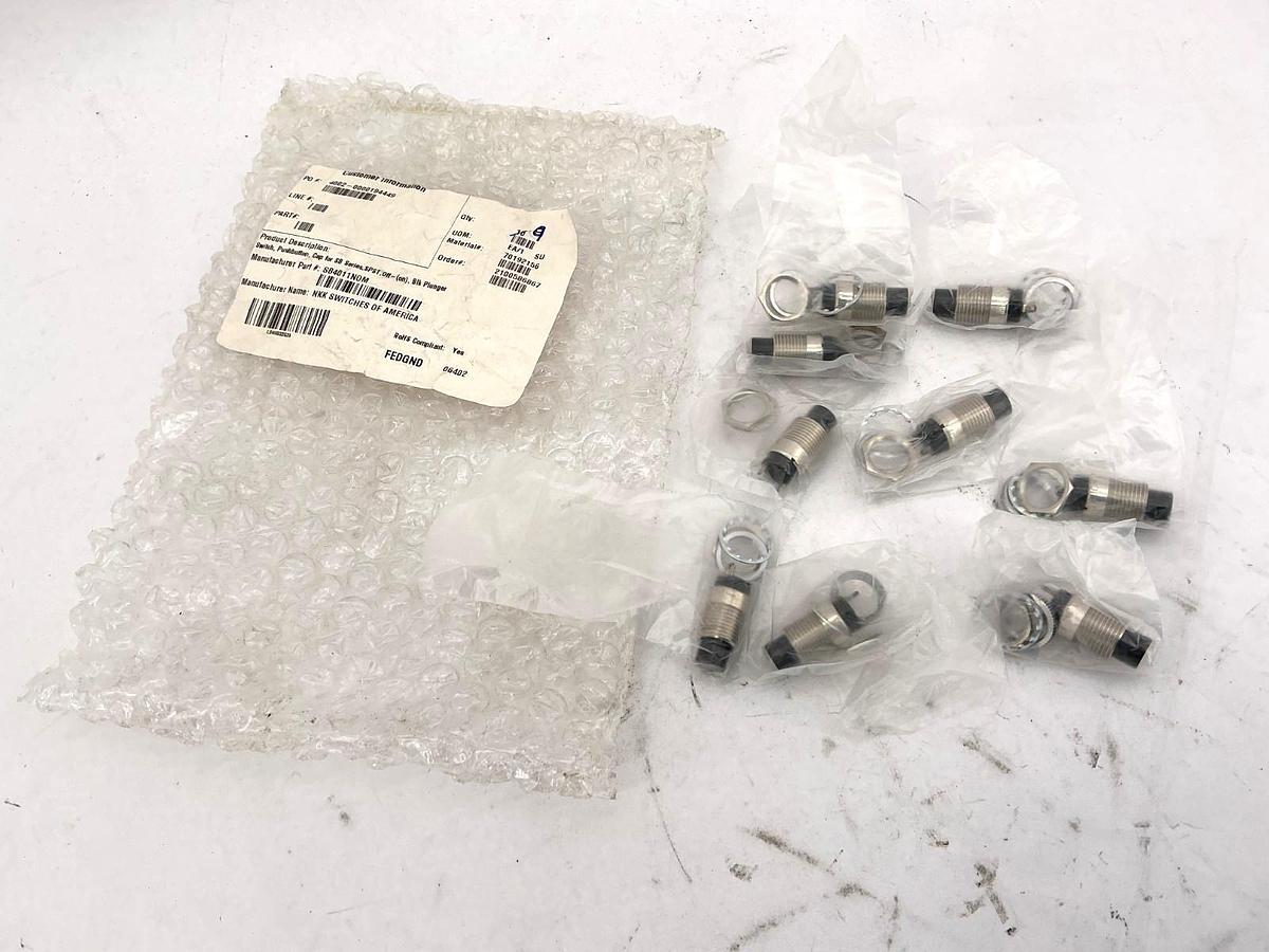 Lot of 9 NKK Switches SB4011NOM Switch Pushbutton Cap for SB Ser Blk Plunger