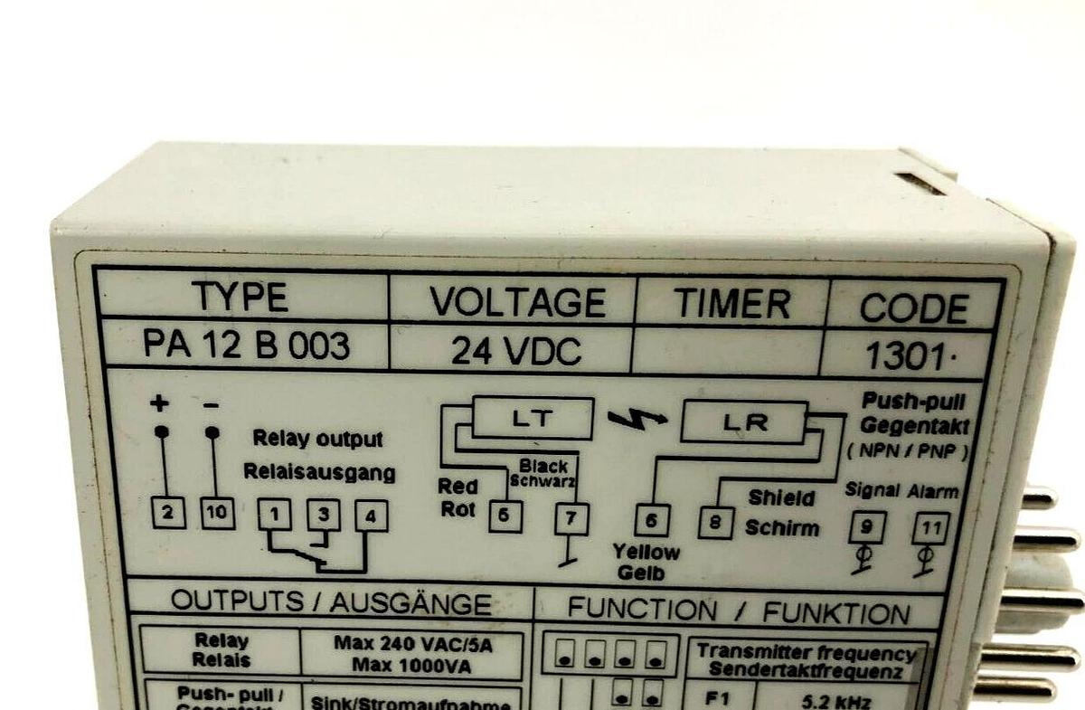 Used Telco PA-12B-003 Sensor Amplifier, 24VDC