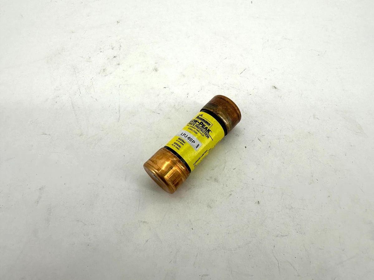 Lot of 2 New Bussmann LPJ-6SP Low-Peak Dual-Element Class J Fuse 6A 600V