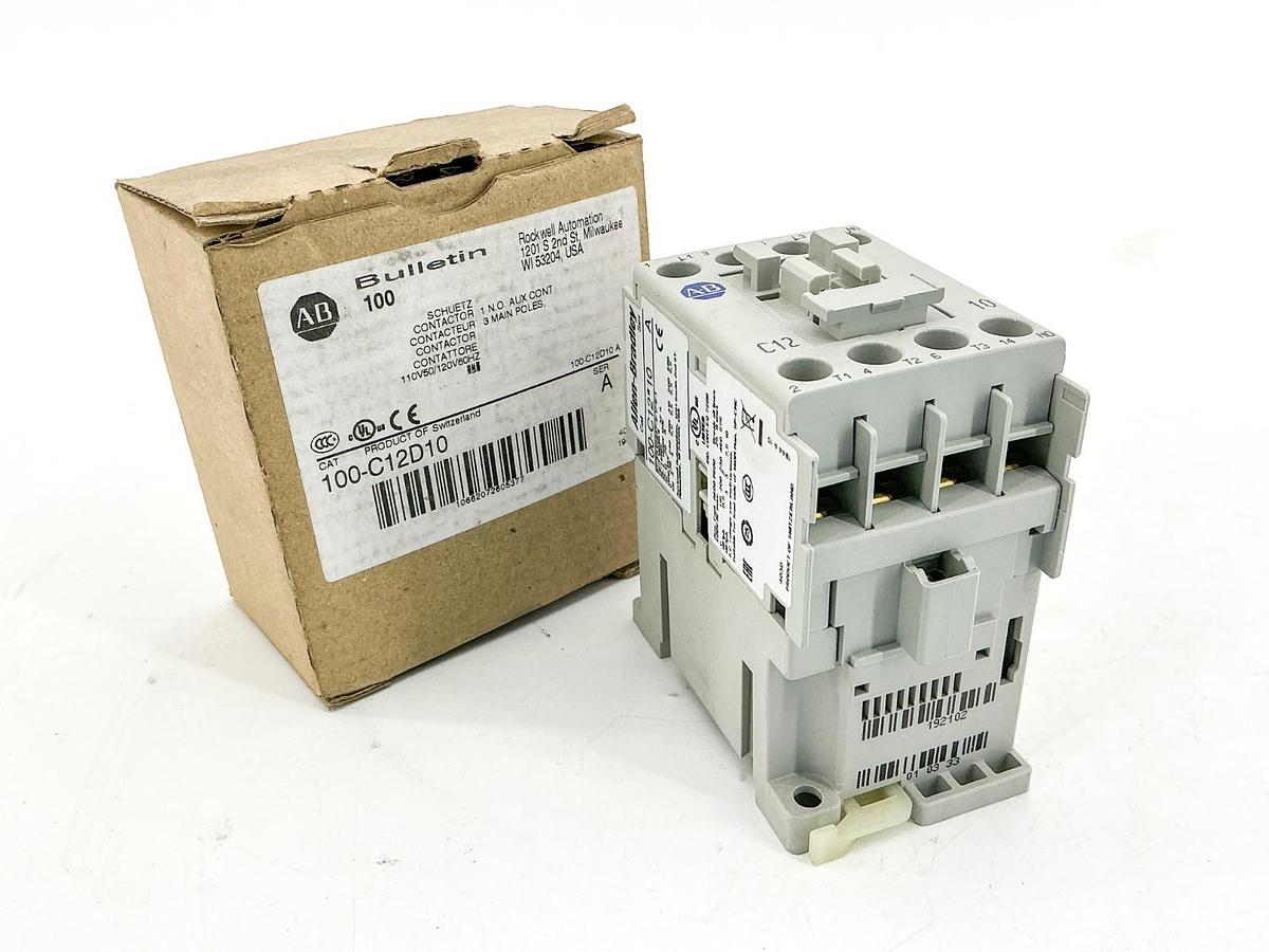 New Allen Bradley 100-C12D10 Contactor 110/120V 3P Ser.A