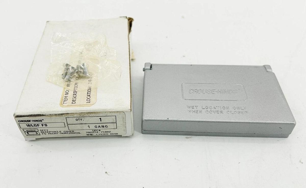 New Crouse Hinds WLGF FS Receptacle Cover 1 Gang GFCI FS Mount-Horizontal