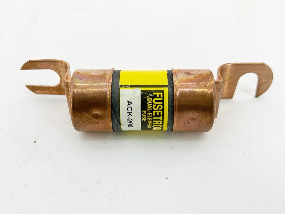 New Lot of 2 Bussmann Fusetron ACK-200 Dual Element Fuse 200A 75VDC