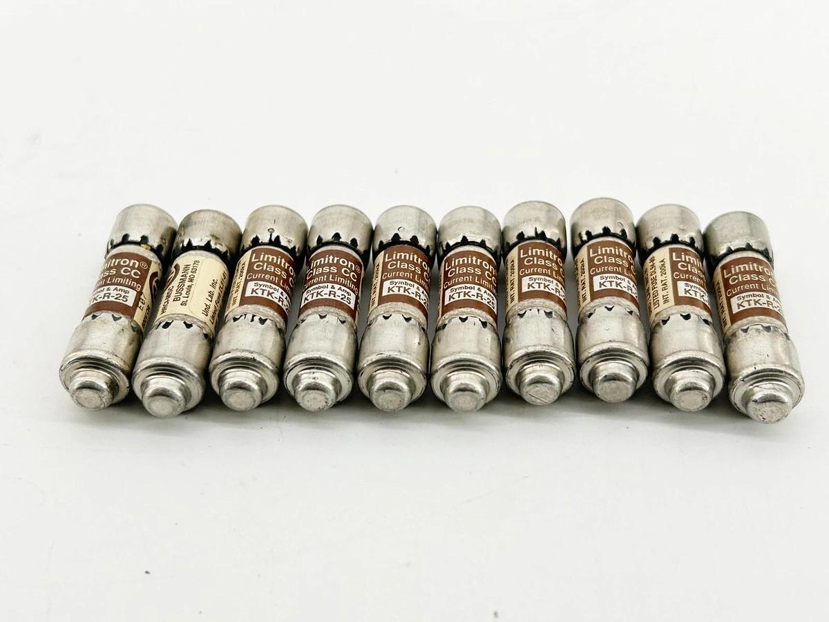 New Lot of 10 Bussmann KTK-R-25 Current Limiting Fuse .5A 600V