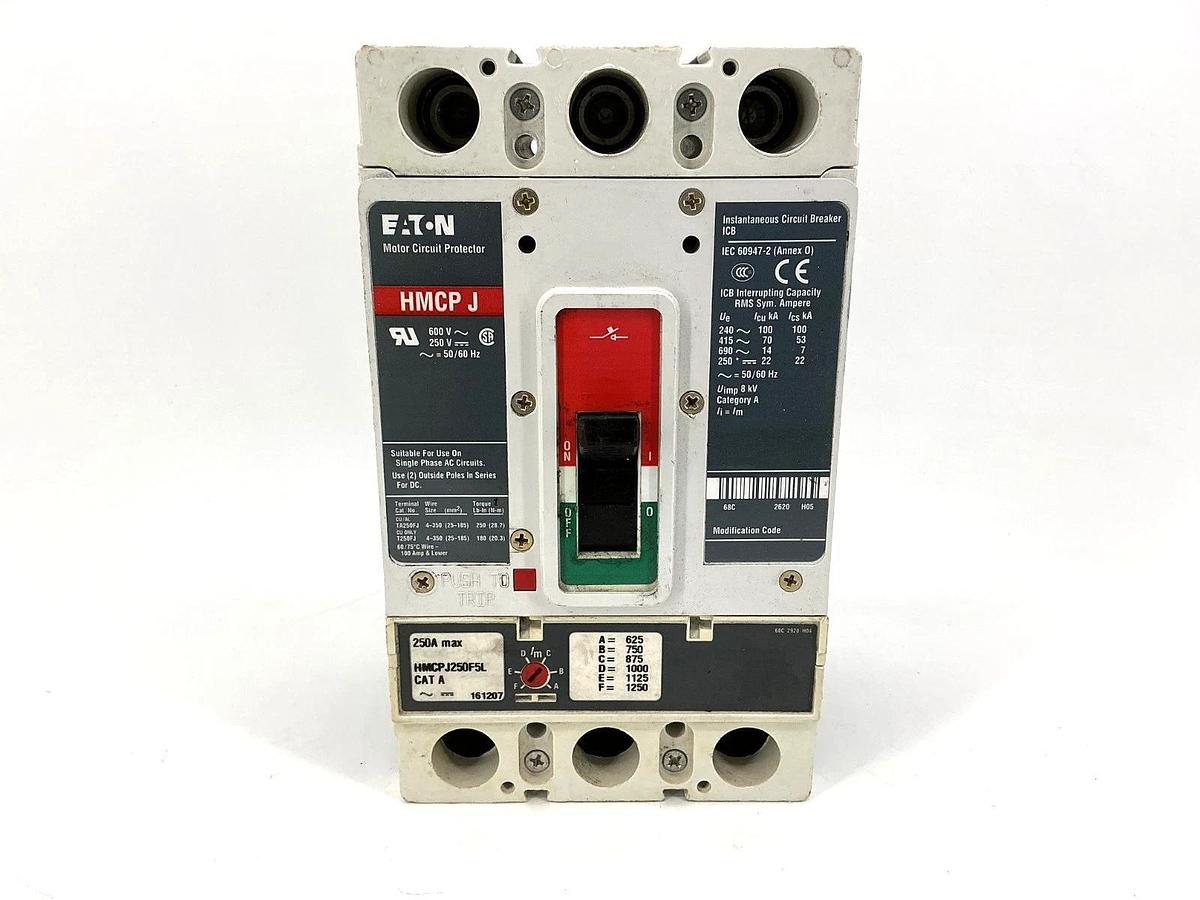 Used Eaton HMCPJ250F5L Motor Circuit Protector / Breaker 3P 250A 600VAC 50/60HZ