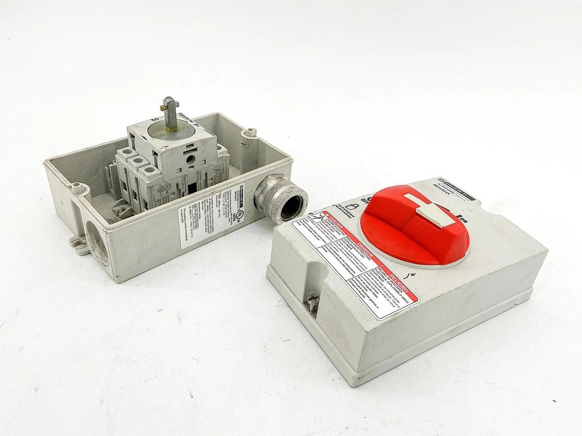 Used Square D MD3304X Enclosed Manual Motor Switch 30A 600V 3PH