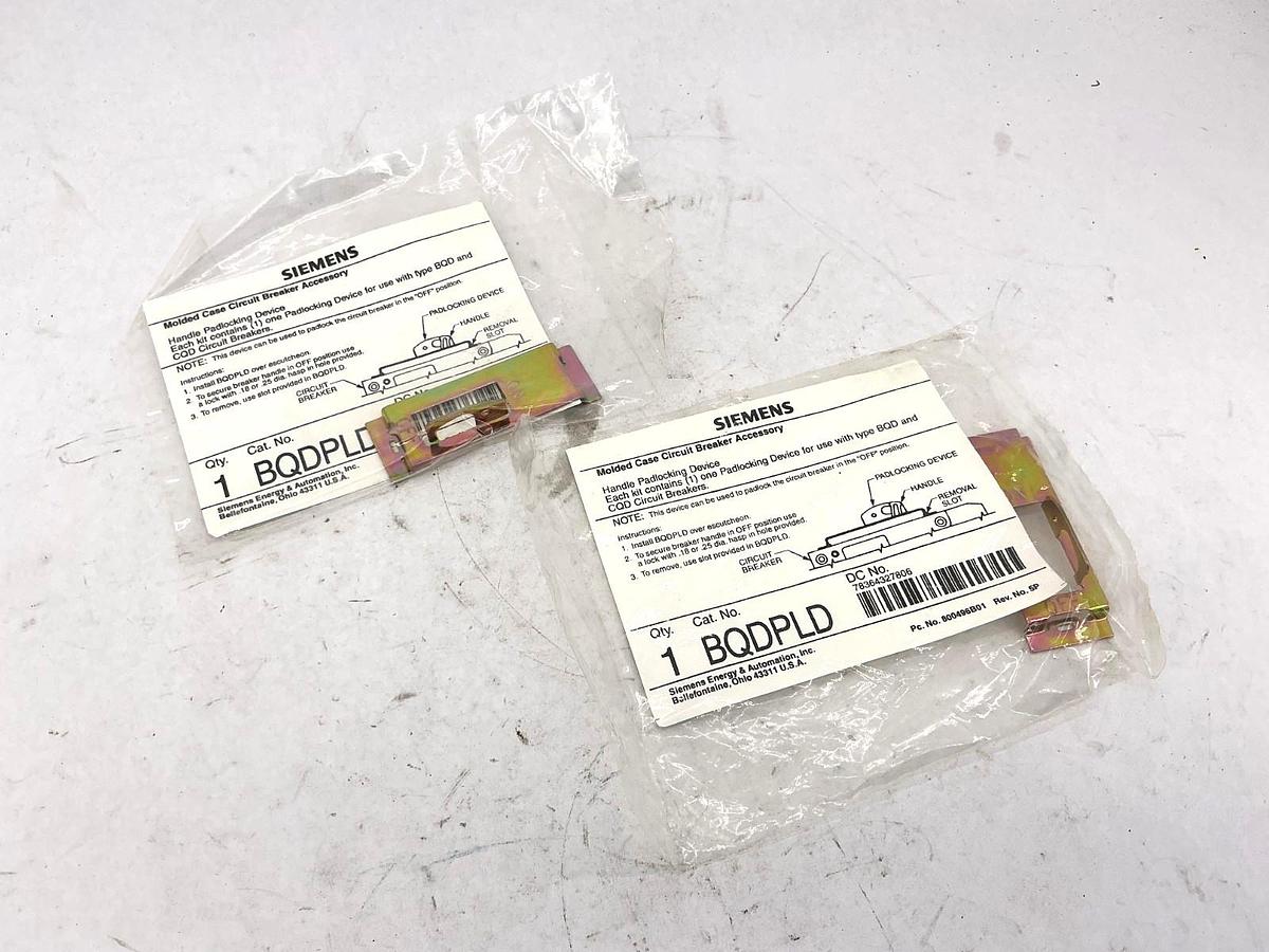Lot of 2 New Siemens BQDPLD Handle Padlocking Device BQD Frame Circuit Breakers