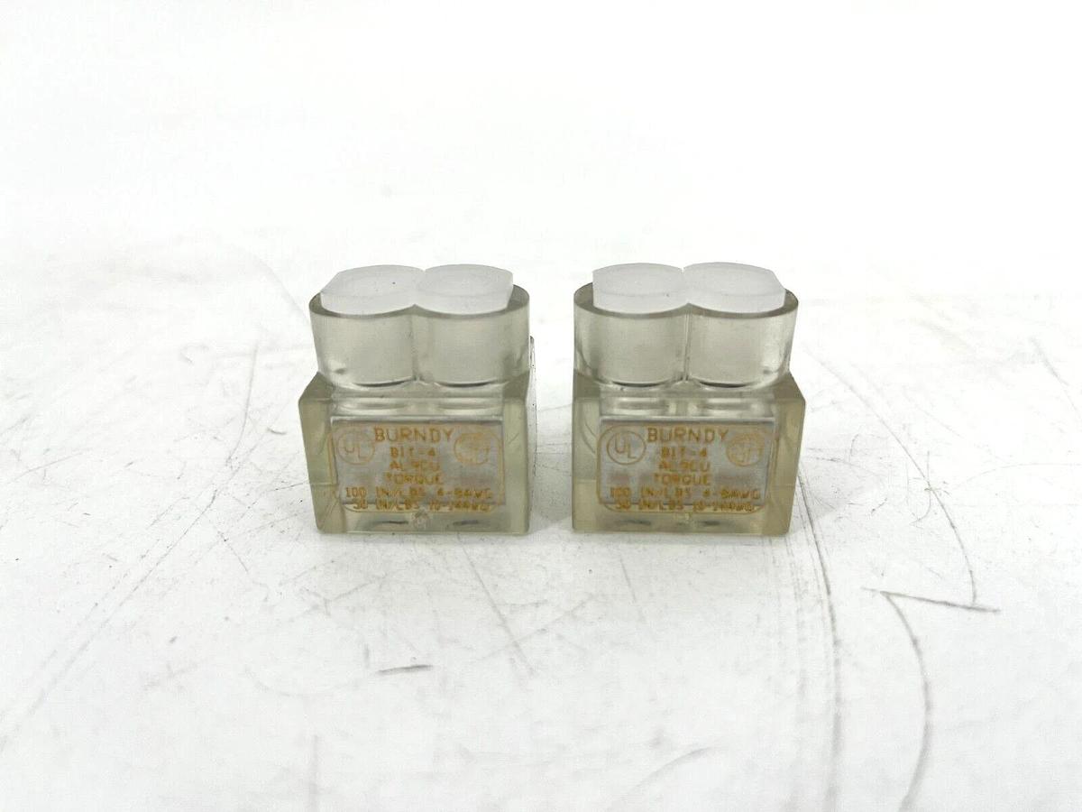 Lot of 2 New Burndy BIT-4 Insulated Multi-Tap Connector Single Sided 2-Conductor