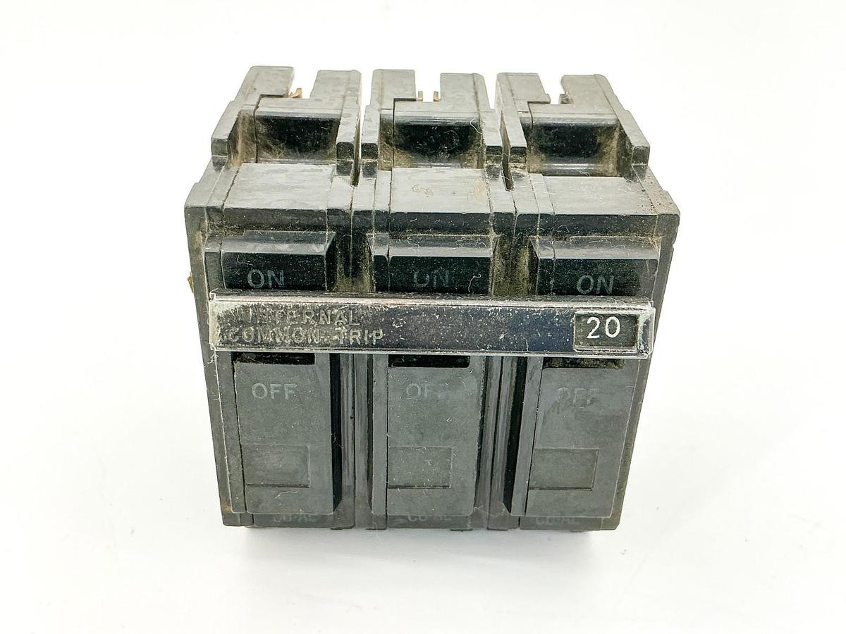 Used General Electric THQL32020 Circuit Breaker 20A 240V 3P Type THQL