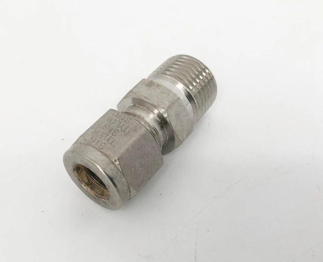 Lot of 6 New Parker PMI PC-3/8 Hex Fittings 316 Stainless Steel - No Box