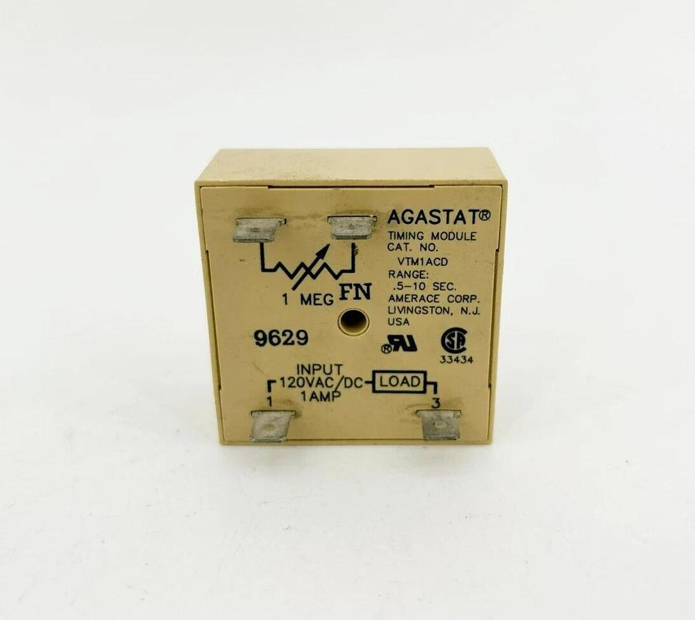 New Agastat VTM1ACD Solid State Timing Module, 1A 120V, 0.5-10s