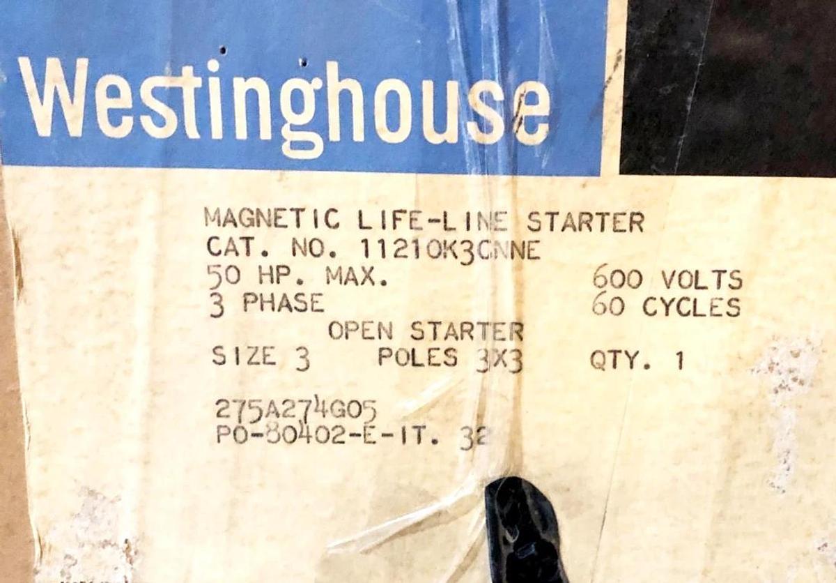 New Westinghouse 11210K3CNNE Life-Line Starter 600V Size 3 90A - No Box