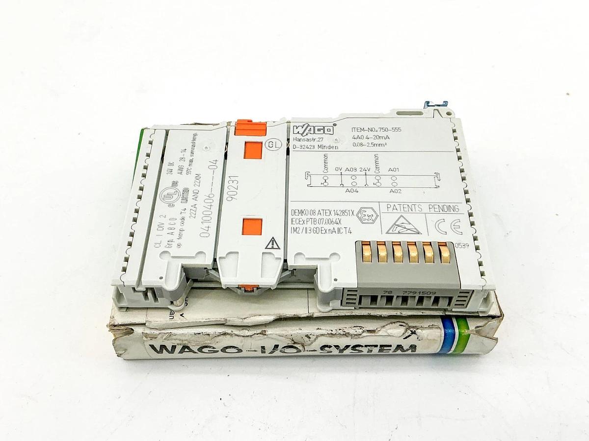 New Wago 750-555 4A0 Analog Output Module 4-20mA 24V D-32423