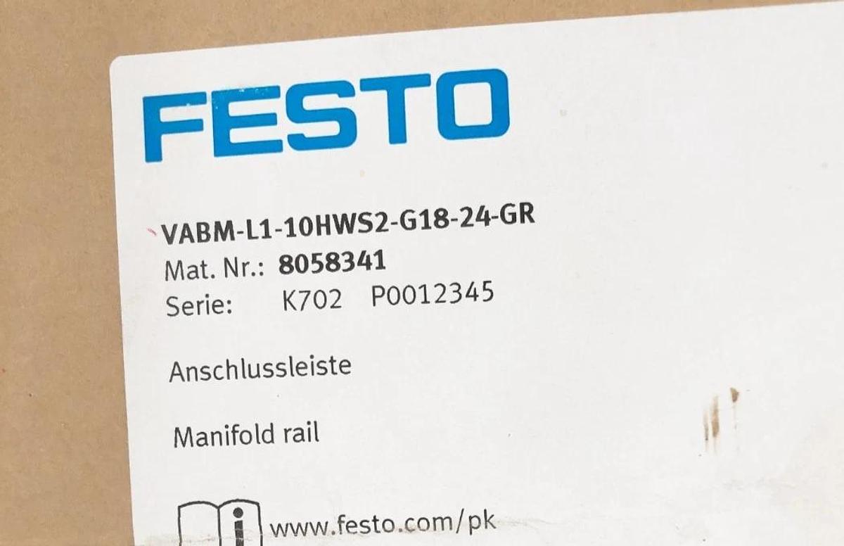 New Festo VABM-L1-10HWS2-G18-24-GR Manifold Rail 8058341