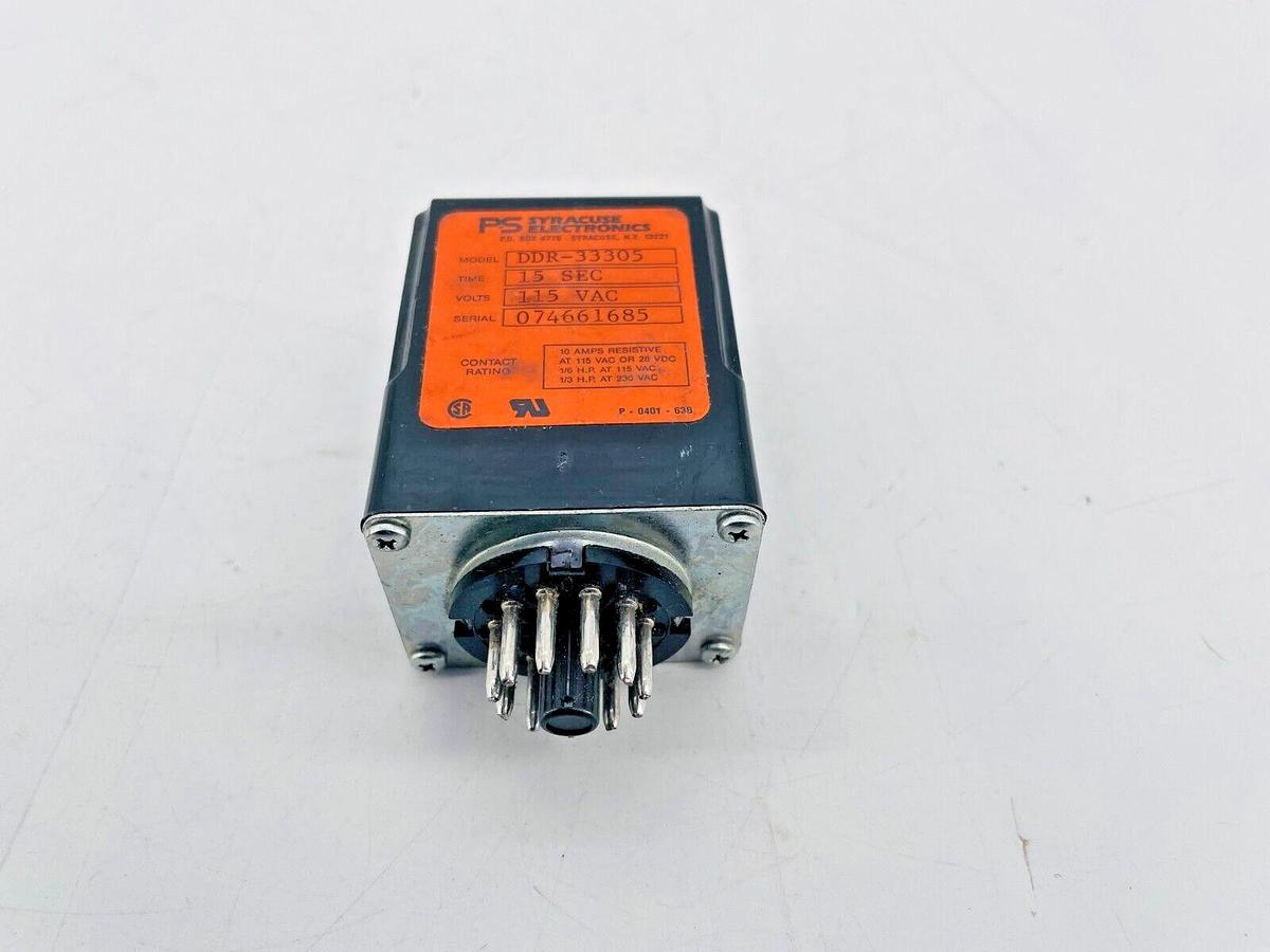 New PS Syracuse Electronics DDR-33305 Timing Relay 15 SEC 115VAC 11 Pin