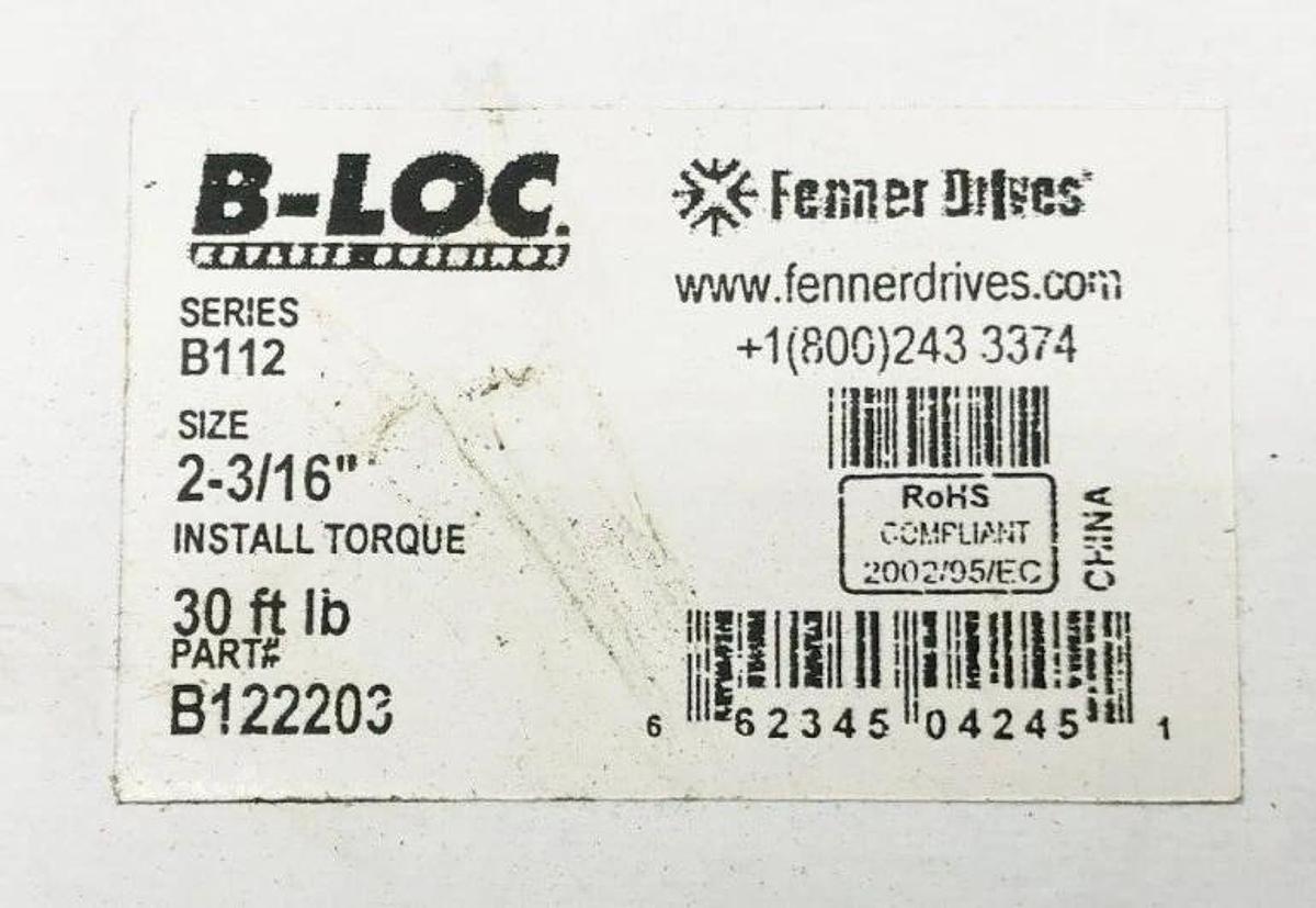 New Fenner Drives B-Loc B122203 Keyless Bushing Size 2-3/16"