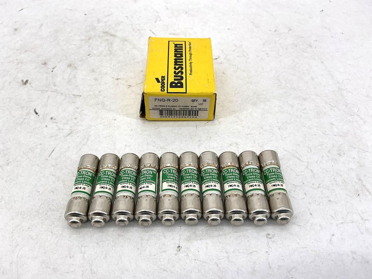 New Bussmann FNQ-R-20 Limitron CC-TRON Class CC Fuse 20A 600V Box of 10