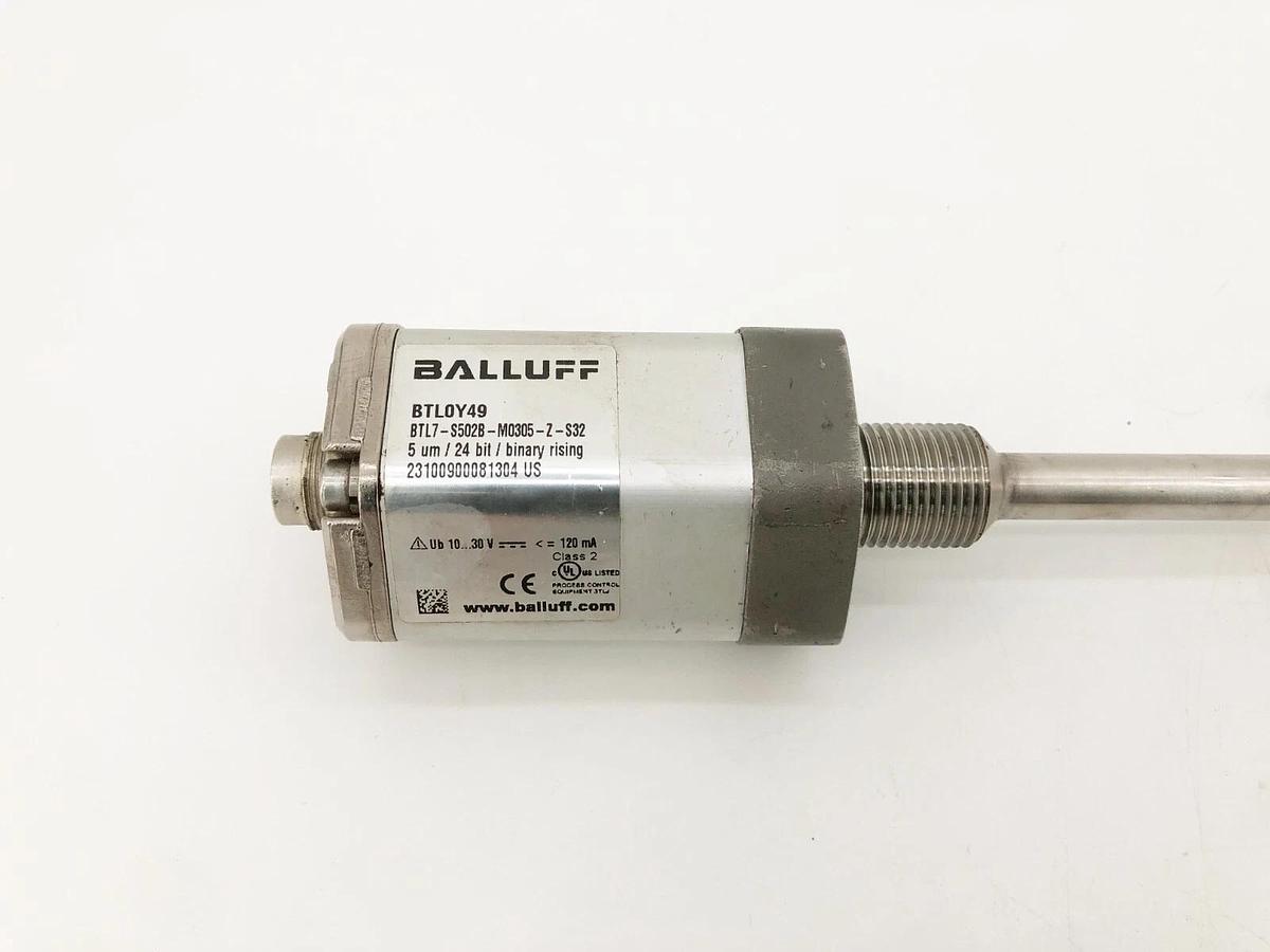 Used Balluff BTL7-S502B-M0305-Z-S32 Linear Transducer BTL0Y49 μm 24 bit