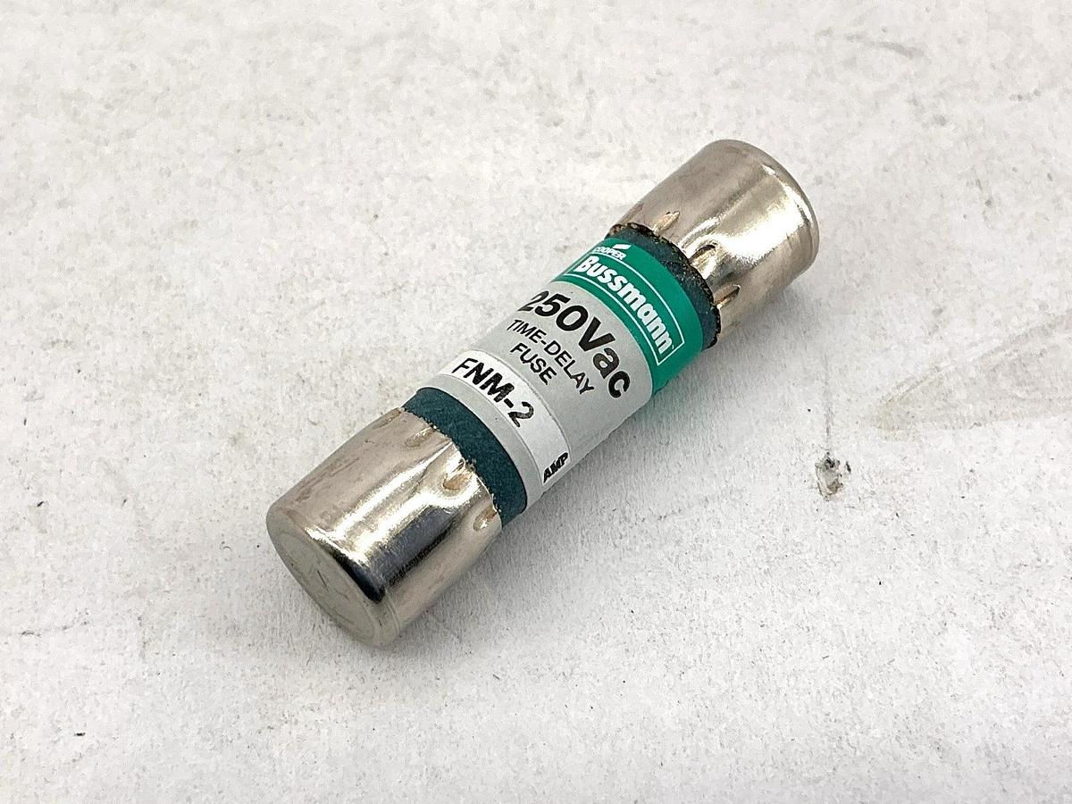 New Bussmann FNM-2 250Vac Time-Delay Fuse 2A 250V Box of 10