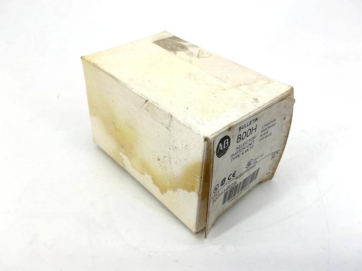 New Allen Bradley 800H-HR2B Ser F Selector Switch 2Pos Maintained Black STD Knob