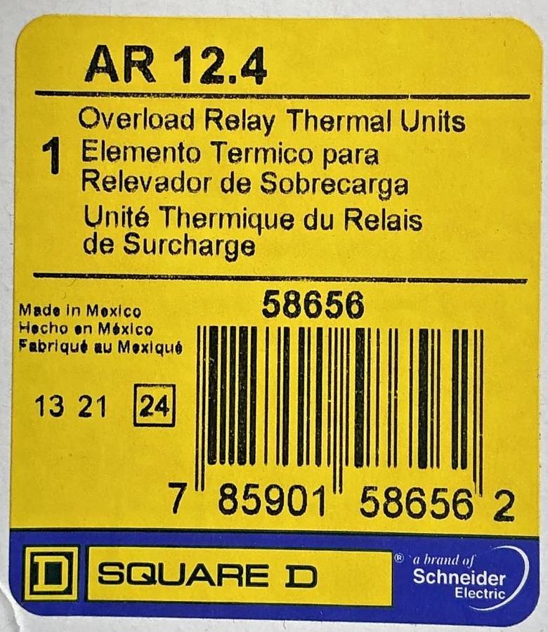 Lot of 3 New Square D AR-12.4 Overload Relay Thermal Unit