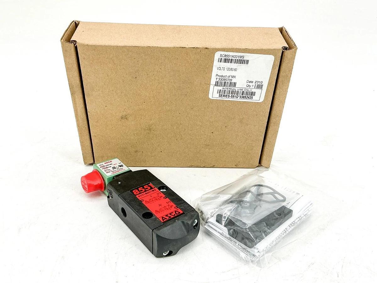 New Asco SC8551A001MS Solenoid Valve 120V 30-150PSI 2.5W