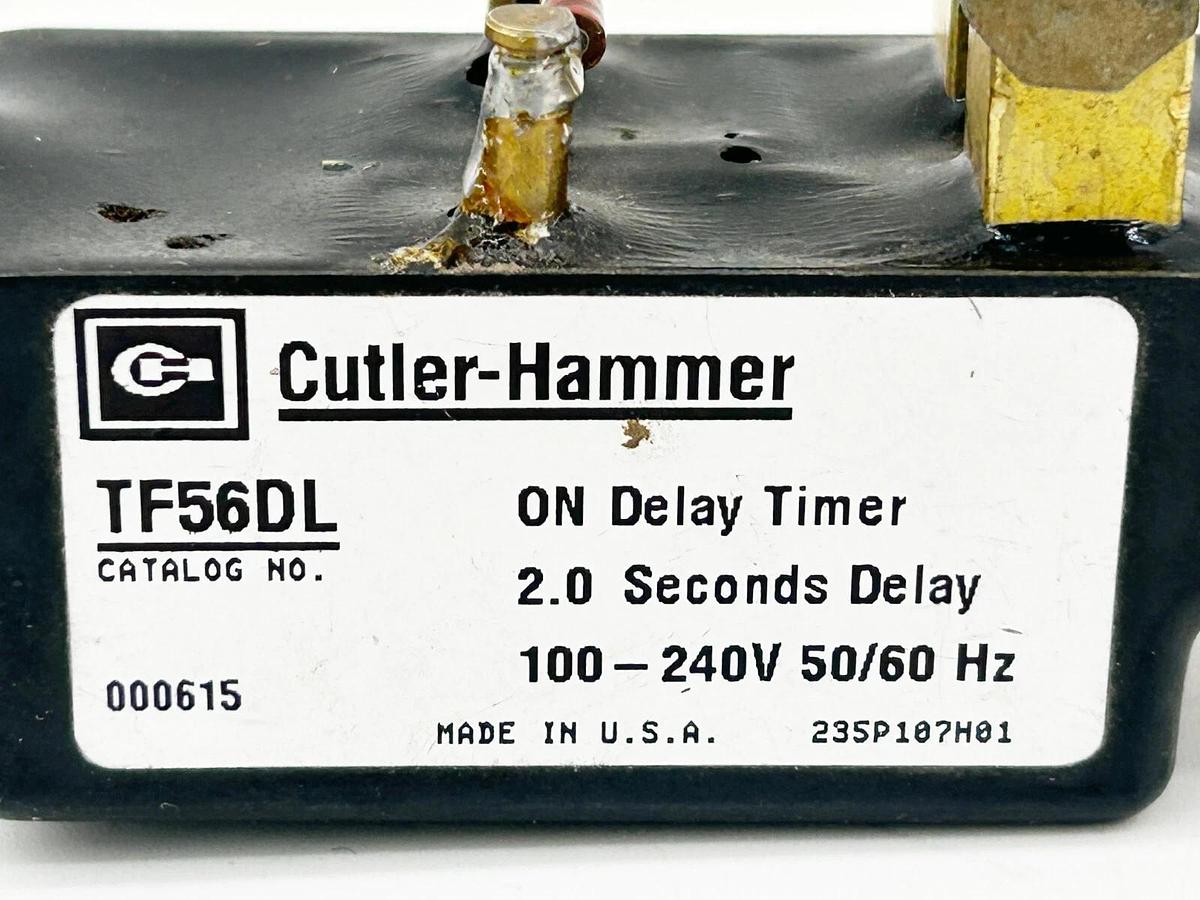 New Cutler Hammer TF56DL On Delay Timer 2 Second Delay 100-240V 50/60Hz