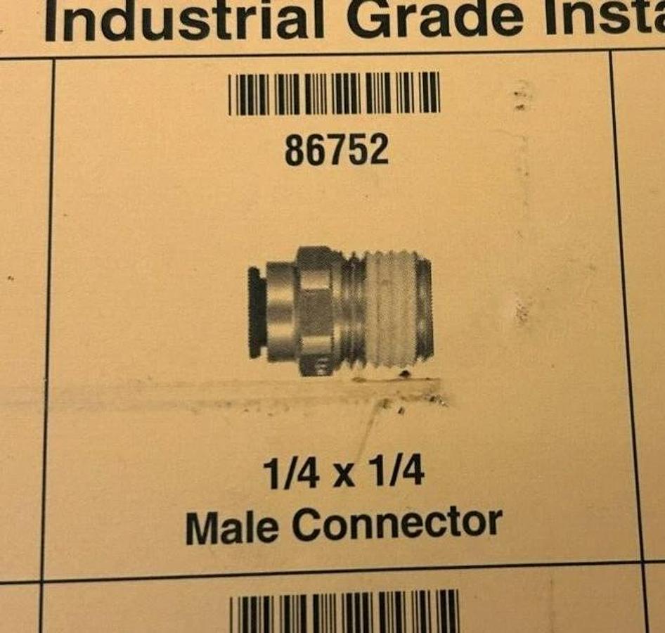 Lot of 6 New Lawson 86752 Male Connectors, 1/4" x 1/4", 290PSI