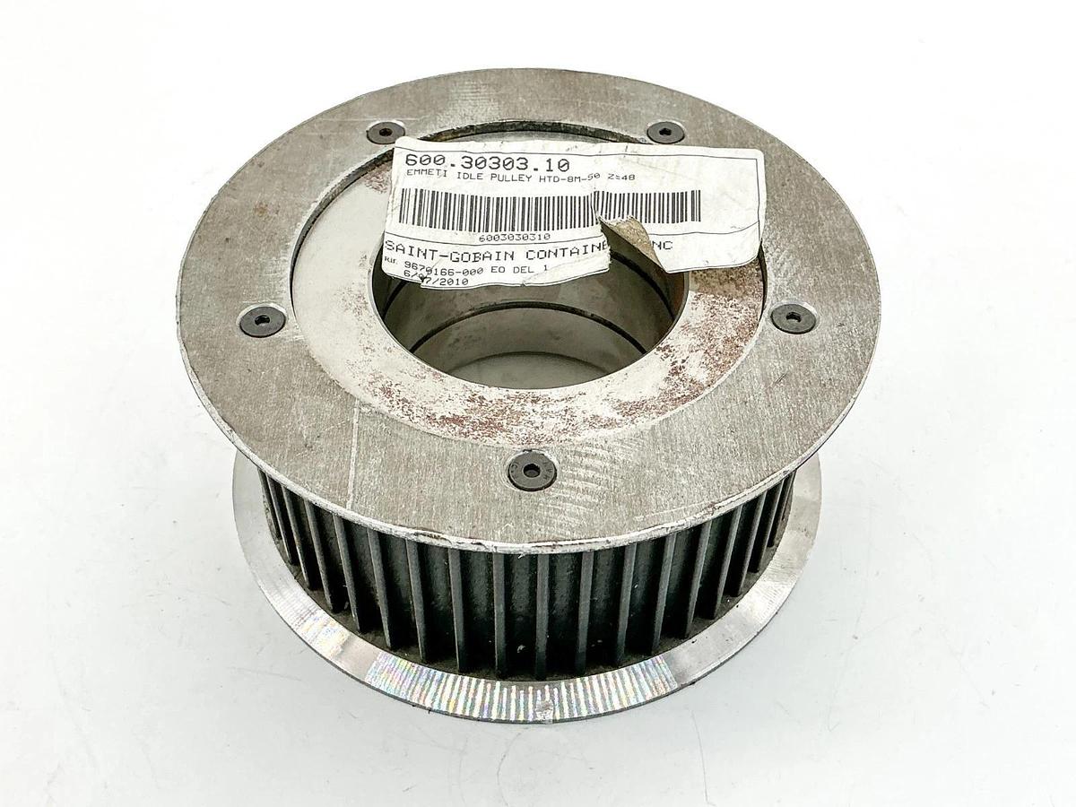 New Emmeti HTD-8M-50 Idler Belt Pulley 55mm Bore 5-1/4" OD 60.89mm L - No Box