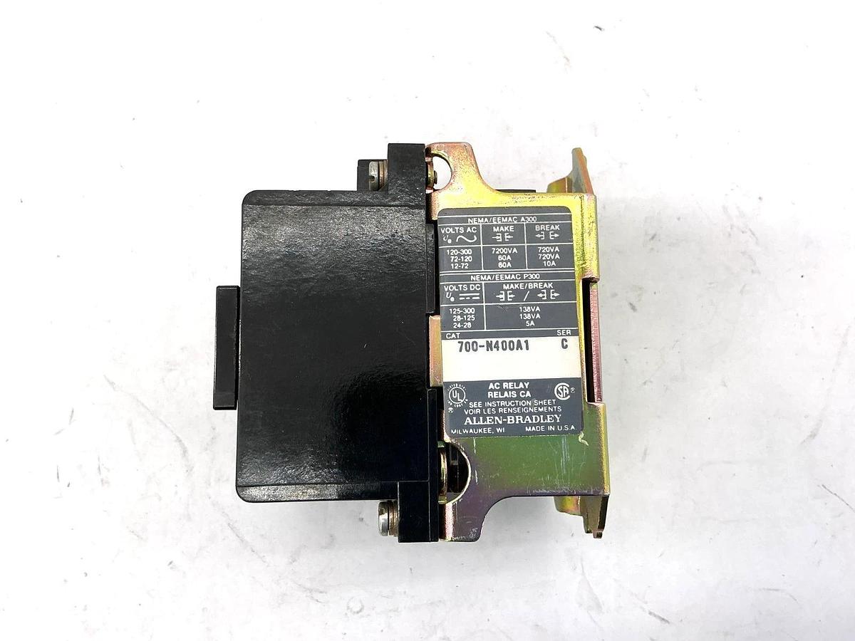 Used Allen Bradley 700-N400A1 Ser C AC-Relay 10A 120V 50/60HZ