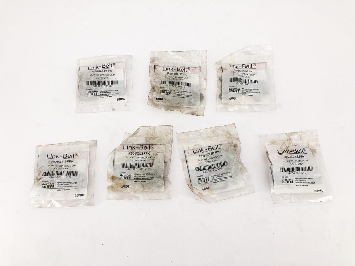 Lot of 7 New Rexnord Link-Belt R50SCLSFPK Connecting Links 50 Chain