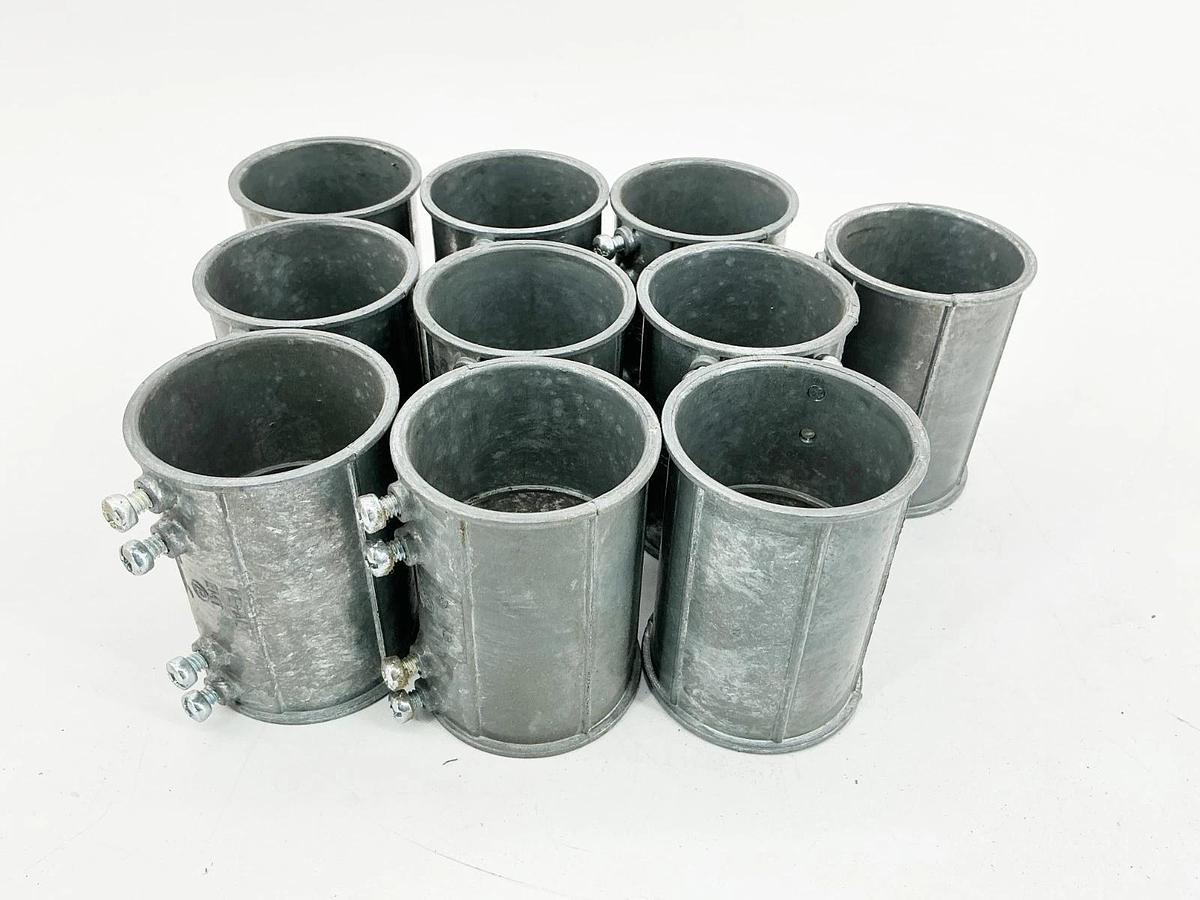 New Box of 10 Bridgeport 245-DC3 EMT Coupling 2" Set Screw Type No.3
