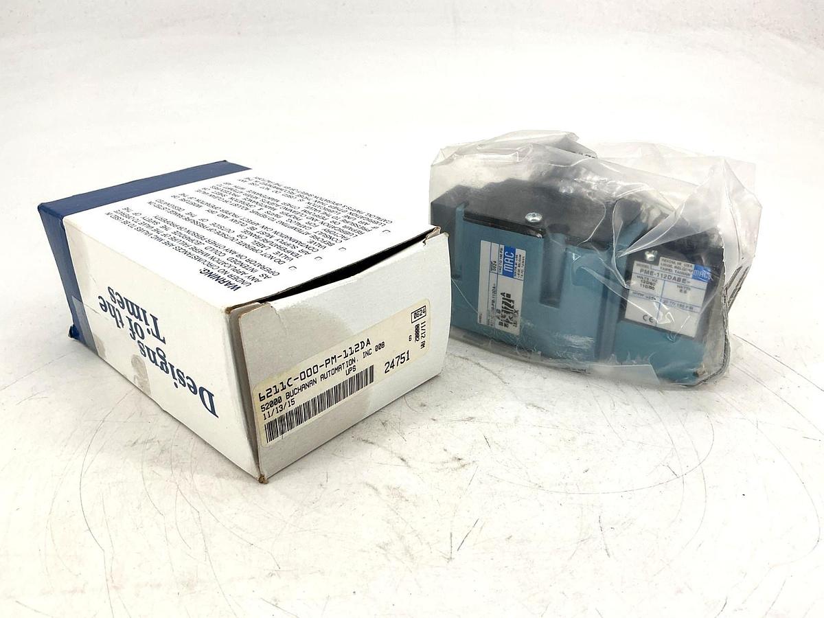 New MAC Valves 6211C-000-PM-112DA Solenoid Valve 4-Way 6.8Watts 150PSI 110/120V