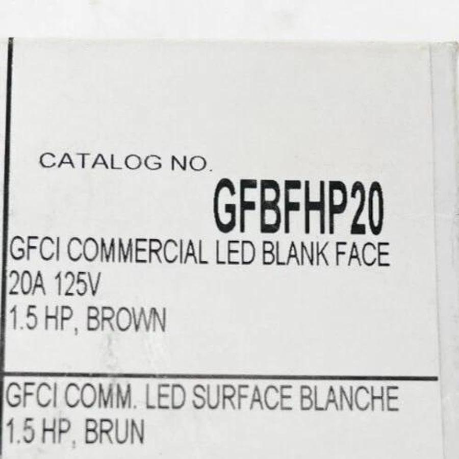 New Hubbell GFBFHP20 Power Protection Products GFCI Receptacle Blank Face 20A 12