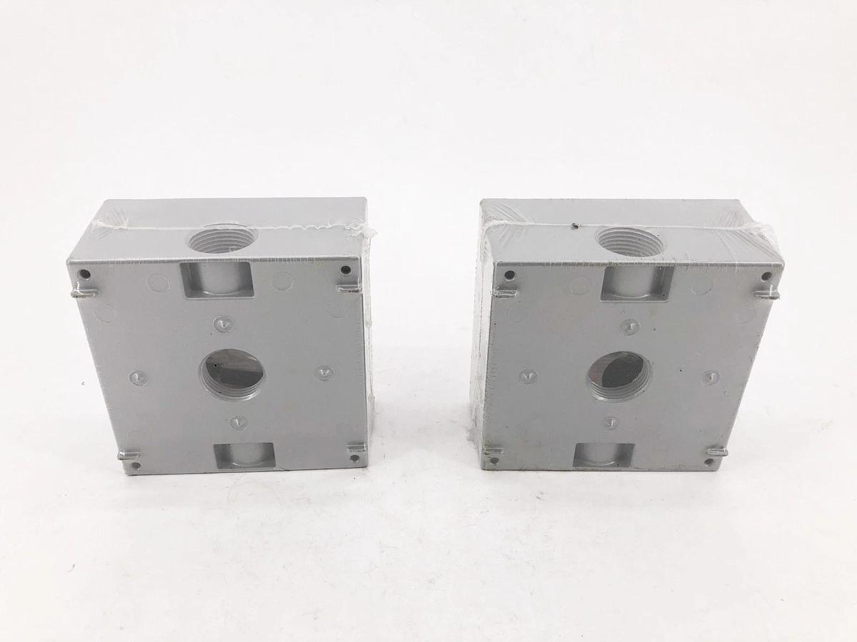 Lot of 2 New Bell 5342-0 Weatherproof Electrical Boxes 2-Gang 32 Cu. In. 3/4"