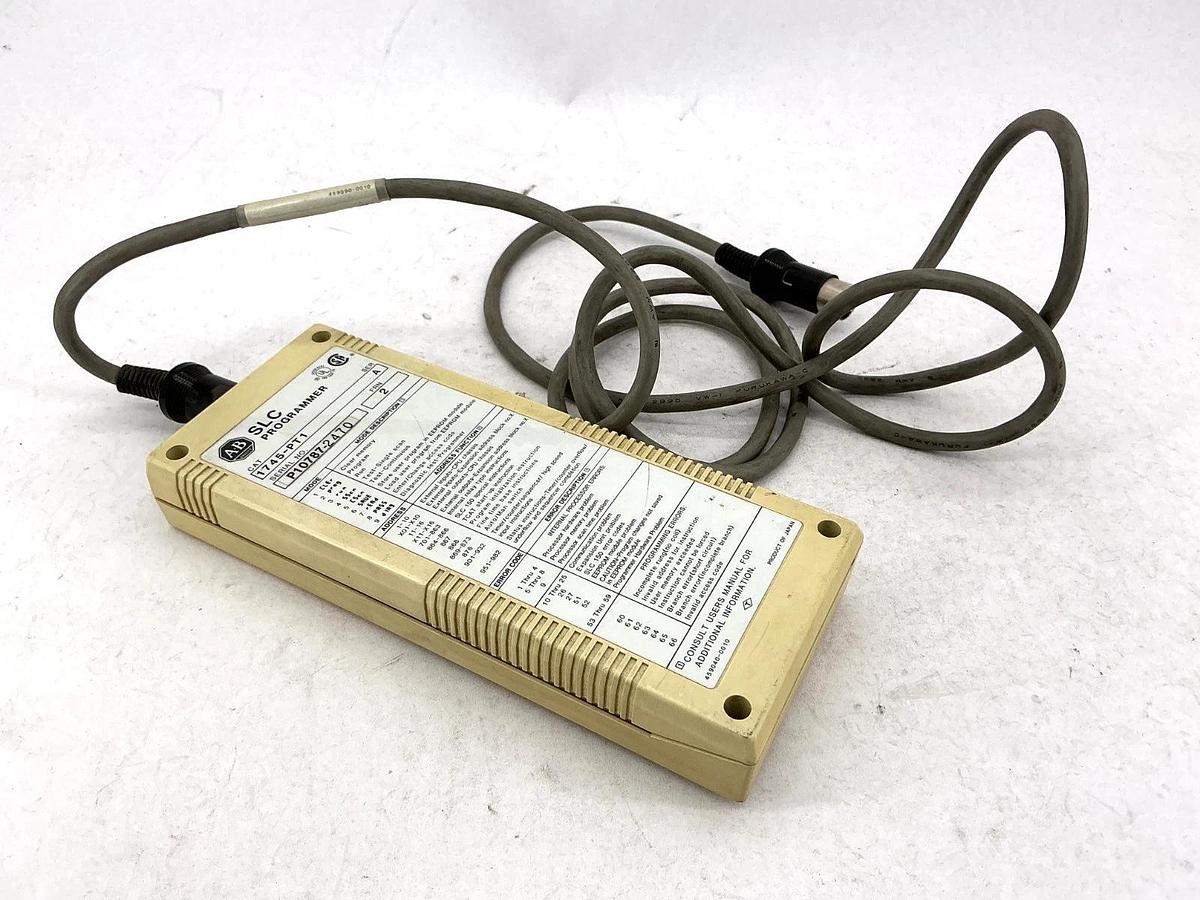 Used Allen Bradley 1745-PT1 Ser A SLC Programmer w/ 1745-C1 Ser B Interconnect Cable