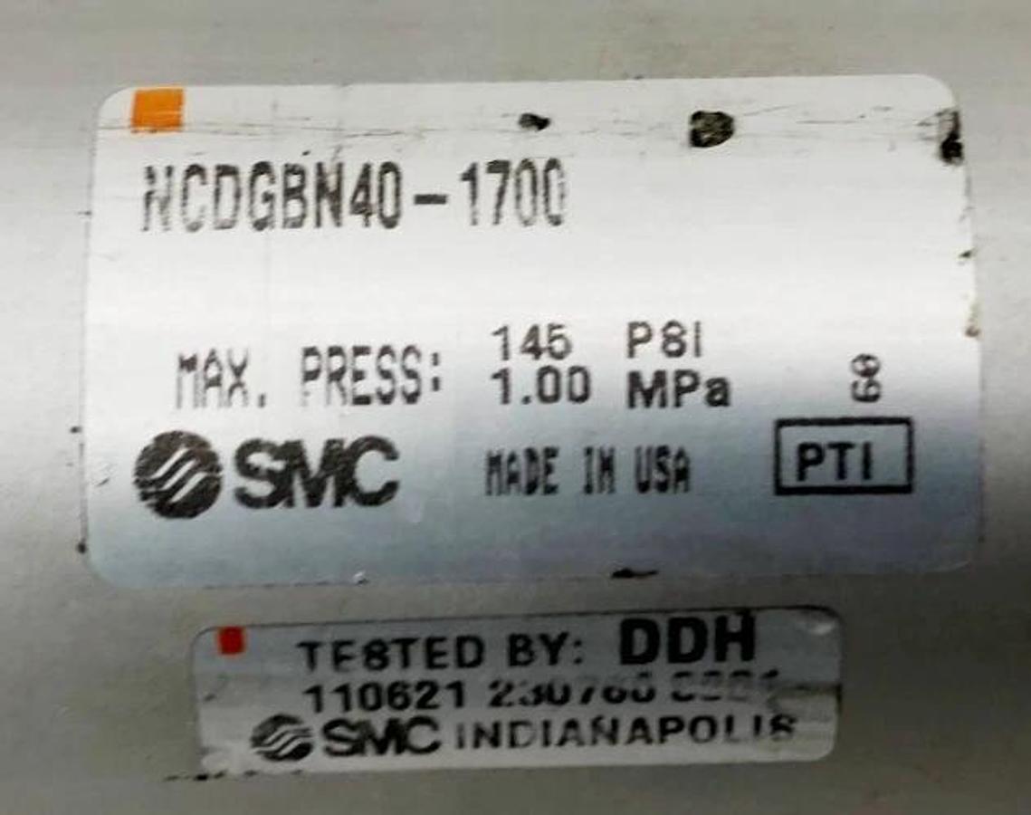 Used SMC NCDGBN40-1700 Double Acting Cylinder 145psi