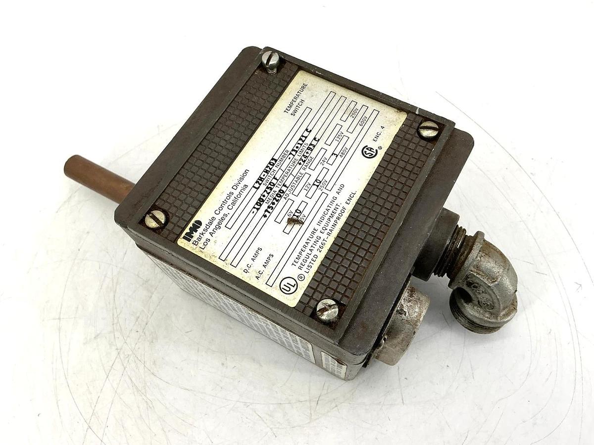 Used Barksdale L2H-H203 Temperature Switch Range 75-200F 10A@120/250V 3A@480V